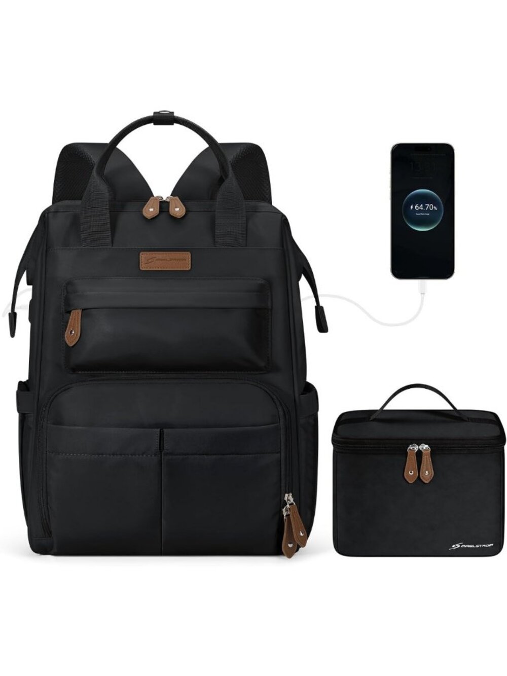 Stylish 15.6-17.3" Laptop Backpack & Lunch Box, Versatile Work Bag for All